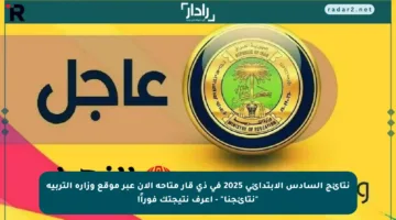نتائج السادس الابتدائي 2025 في ذي قار متاحة الآن عبر موقع وزارة التربية “نتائجنا” – اعرف نتيجتك فوراً!